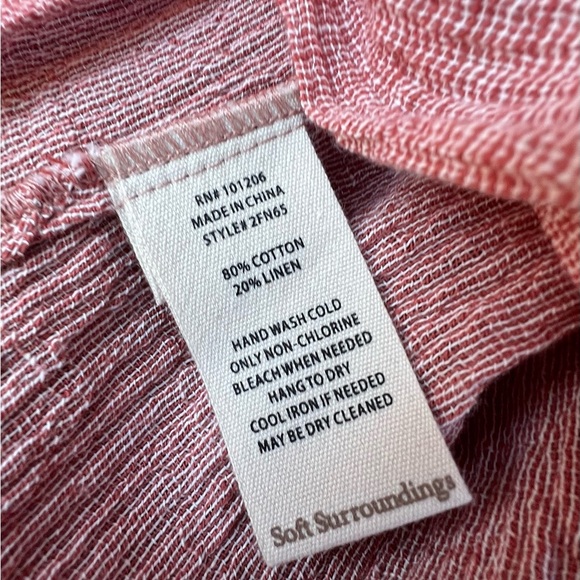 Soft Surroundings Whisper Linen Topper Rose Lightweight Gauzy Kimono Shawl XL - Picture 4 of 11